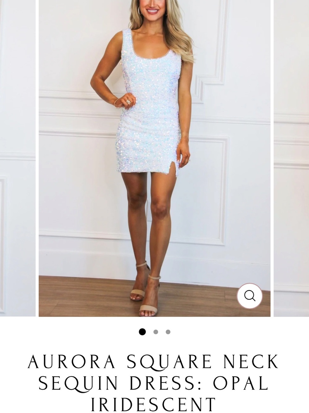 Opal Iridescent Sequin Mini Dress - Square Neck